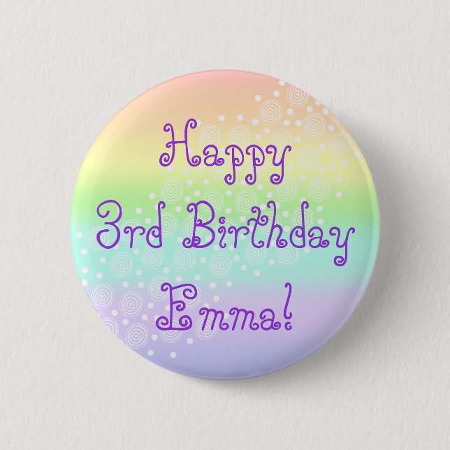 Badge Rond 5 Cm Bouton Pastel Rainbow Circles en cercles (Devant)