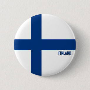 Badge Rond 5 Cm Bouton patriotique de charme du drapeau finlandais