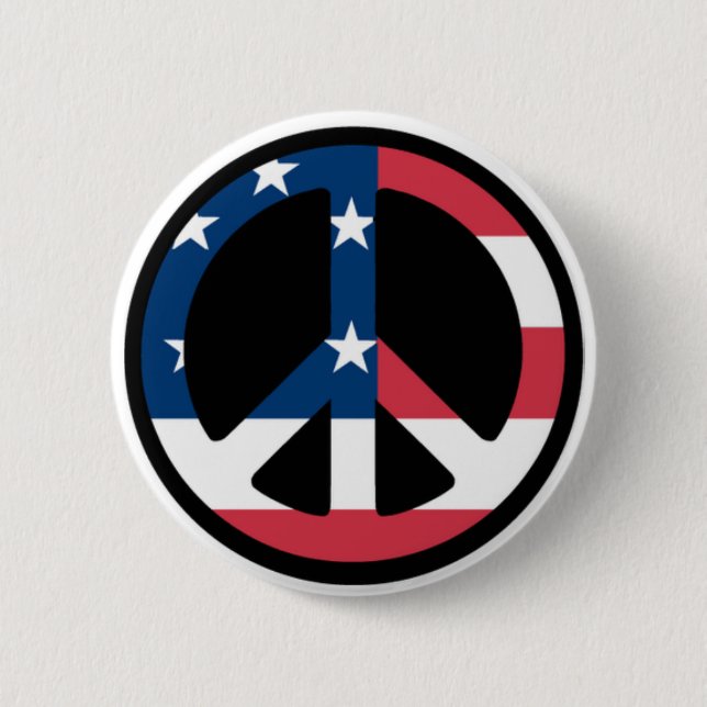 Badge Rond 5 Cm Bouton patriotique de paix (Devant)