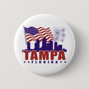 Badge Rond 5 Cm Bouton patriotique de Tampa la Floride