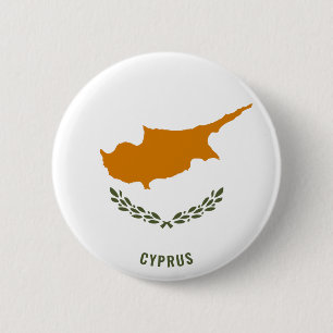 Badge Rond 5 Cm Bouton patriotique du drapeau de Chypre