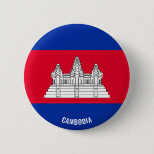 Badge Rond 5 Cm Bouton patriotique du drapeau du Cambodge