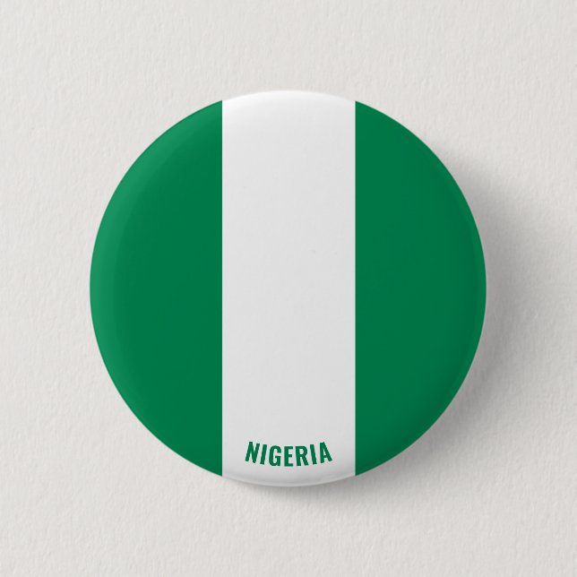 Badge Rond 5 Cm Bouton patriotique du drapeau du Nigeria (Devant)