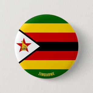 Badge Rond 5 Cm Bouton patriotique du drapeau du Zimbabwe