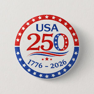 Badge Rond 5 Cm Bouton patriotique USA America 250 1776 2026