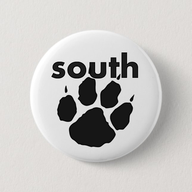 Badge Rond 5 Cm Bouton Paw Sud (Devant)