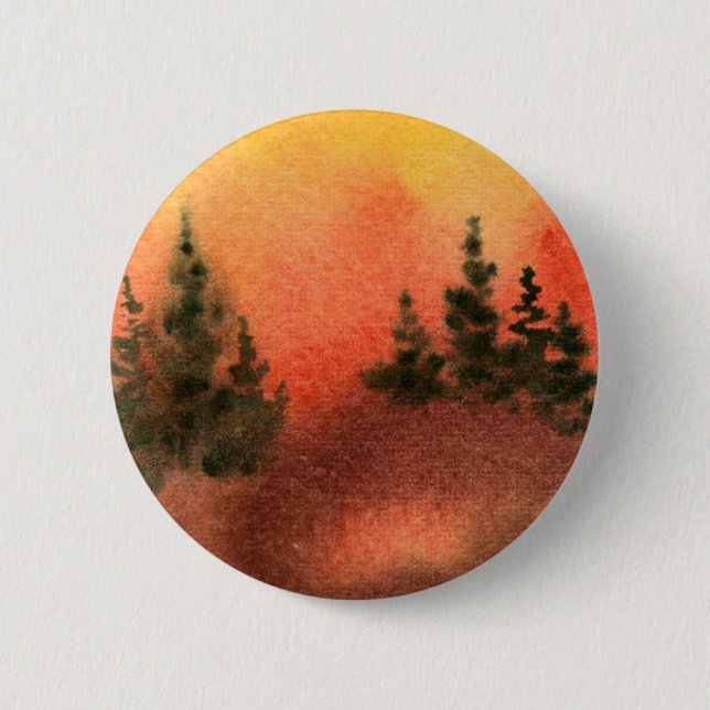Badge Rond 5 Cm Bouton Paysage des pins (Devant)