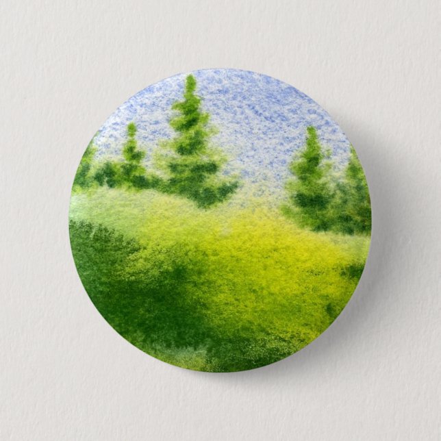 Badge Rond 5 Cm Bouton Paysage des pins (Devant)