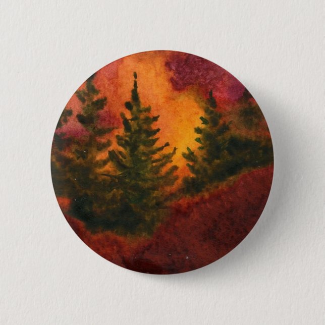 Badge Rond 5 Cm Bouton Paysage des pins (Devant)