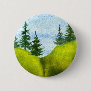 Badge Rond 5 Cm Bouton Paysage des pins