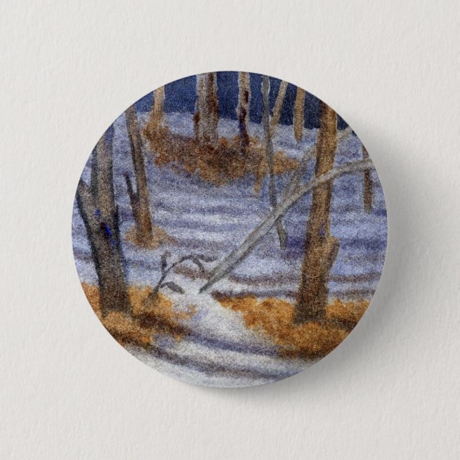 Badge Rond 5 Cm Bouton Paysage d'hiver (Devant)