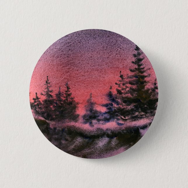 Badge Rond 5 Cm Bouton Paysage d'hiver (Devant)