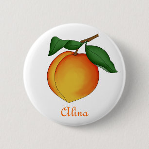 Badge Rond 5 Cm Bouton Peach Juicy