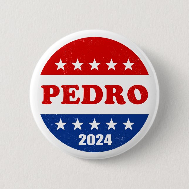 Badge Rond 5 Cm Bouton Pedro Voter 2024 Élections USA (Devant)