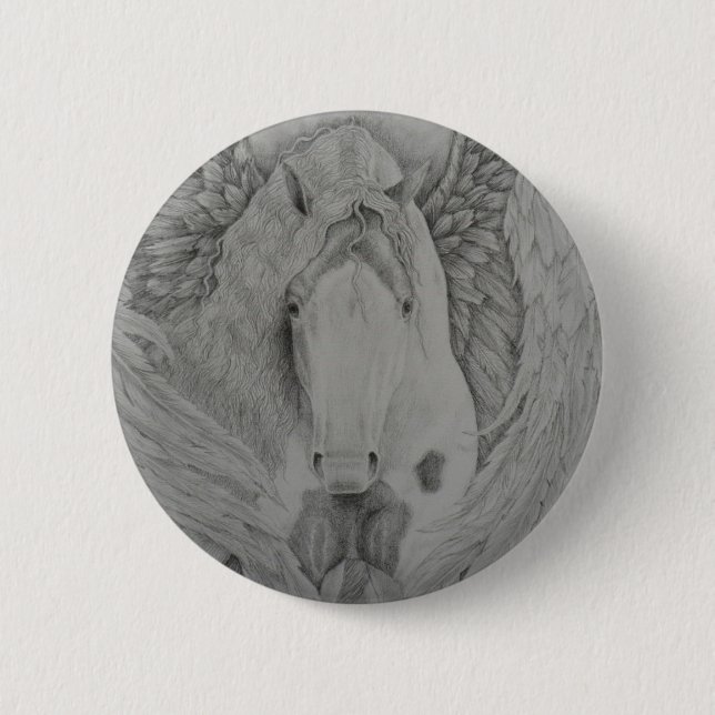 Badge Rond 5 Cm Bouton Pegasus Tzigane (Devant)