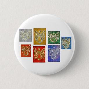 Badge Rond 5 Cm Bouton Peintures Angel Color Series