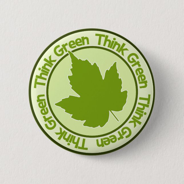 Badge Rond 5 Cm Bouton Penser vert (Devant)