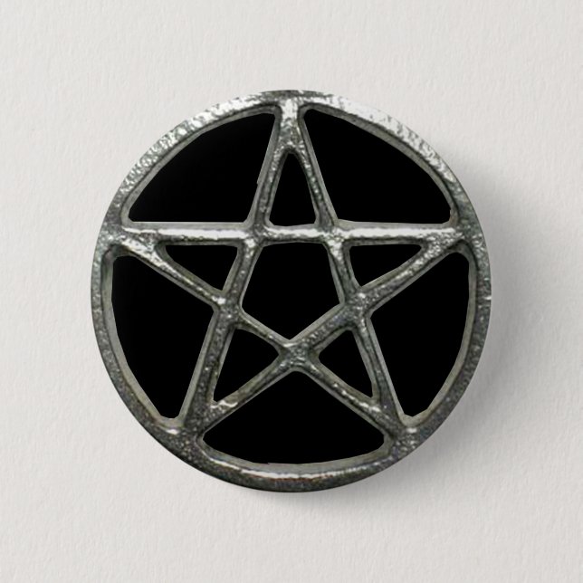 Badge Rond 5 Cm Bouton Pentacle (Devant)
