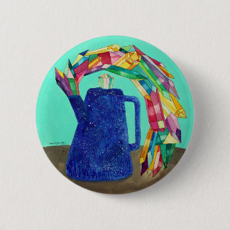 Badge Rond 5 Cm Bouton Percolateur Gem