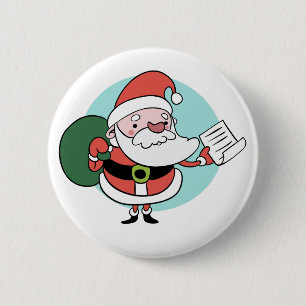 Badge Rond 5 Cm Bouton Père Noël