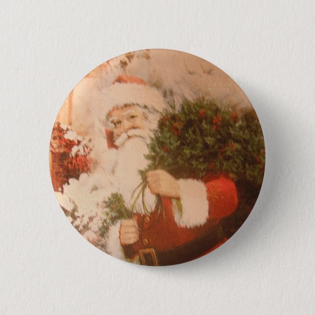 Badge Rond 5 Cm Bouton Père Noël (Devant)