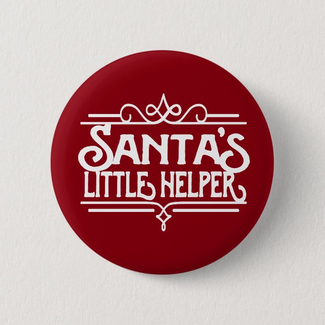 Badge Rond 5 Cm Bouton père Noël Little Helper (Devant)