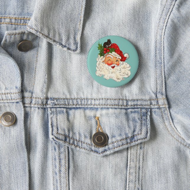 Badge Rond 5 Cm Bouton père Noël n° 5 (En situation)