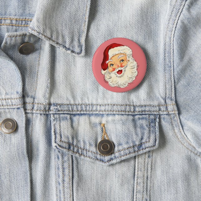 Badge Rond 5 Cm Bouton père Noël n° 6 (En situation)