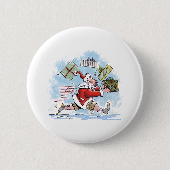 Badge Rond 5 Cm Bouton père Noël non préparé (Devant)