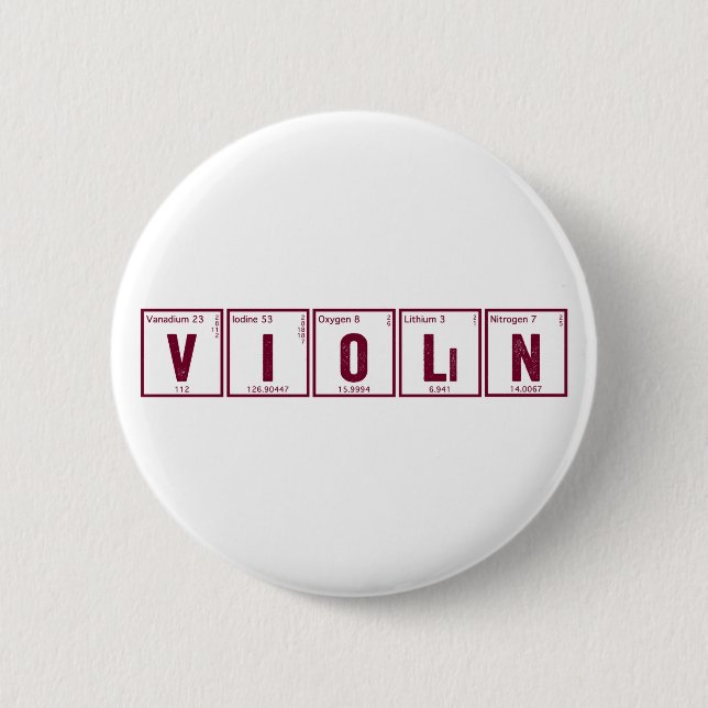 Badge Rond 5 Cm Bouton périodique de violon (Devant)