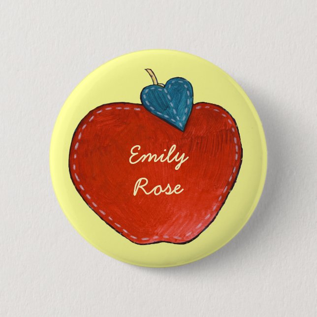 Badge Rond 5 Cm Bouton Personnalisable Apple (Devant)