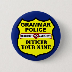 Badge Rond 5 Cm Bouton personnalisable de police de grammaire