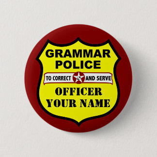 Badge Rond 5 Cm Bouton personnalisable de police de grammaire