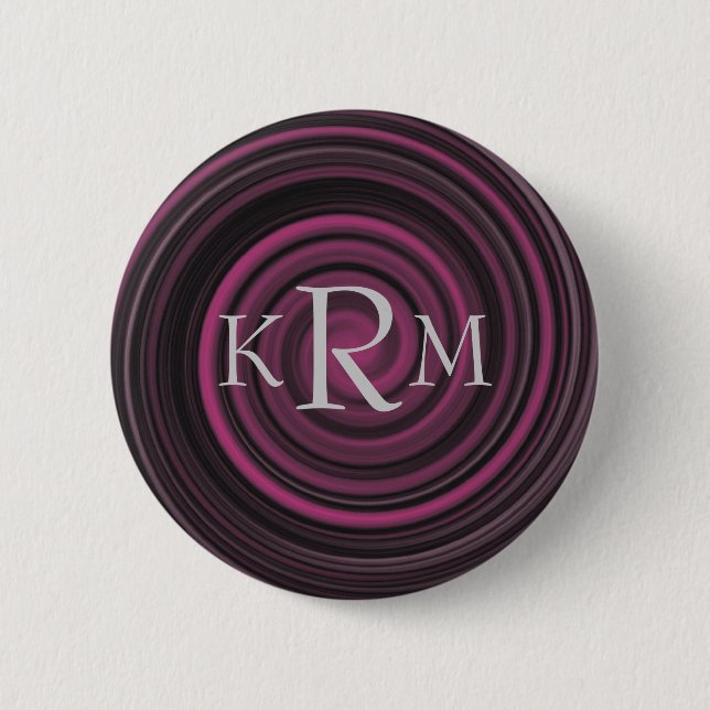 Badge Rond 5 Cm Bouton personnalisable des initiales de monogramme (Devant)