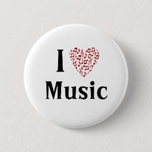 Badge Rond 5 Cm Bouton Personnalisable I Heart Music