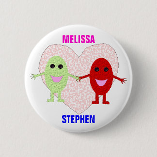 Badge Rond 5 Cm Bouton Personnalisable True Love Couples