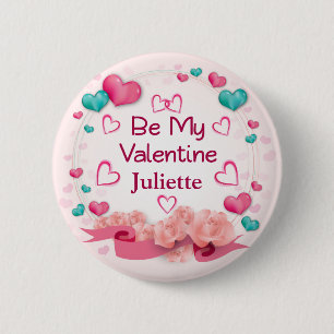 Badge Rond 5 Cm Bouton Personnalisé Be My Valentine