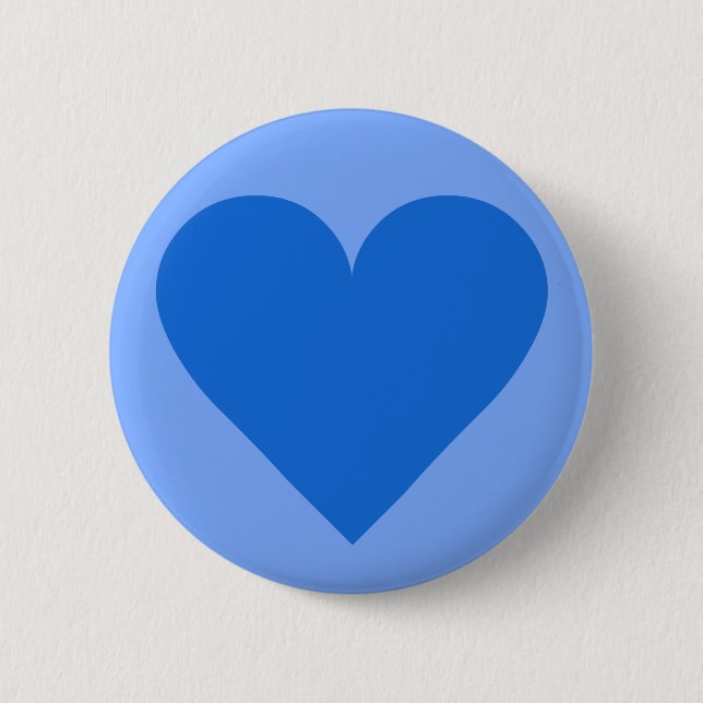 Badge Rond 5 Cm Bouton personnalisé Blue Heart Valentine (Devant)