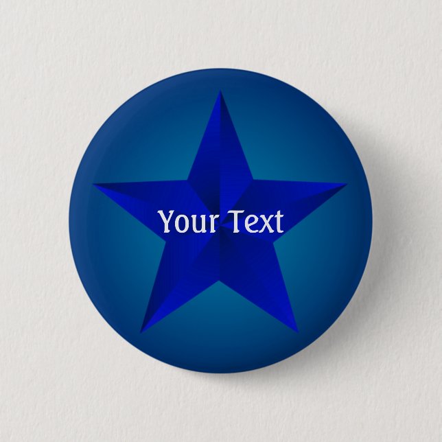 Badge Rond 5 Cm Bouton personnalisé Blue Star (Devant)