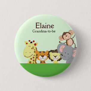 Badge Rond 5 Cm Bouton personnalisé Bouton JUNGLE ZOO PARTY NAME