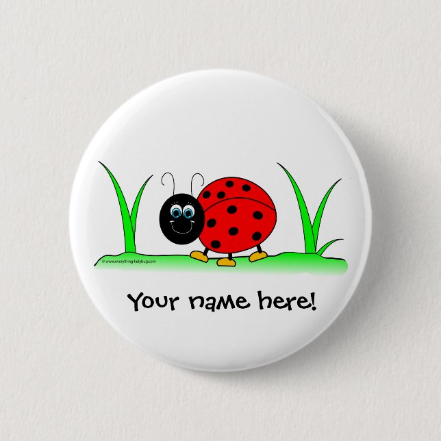 Badge Rond 5 Cm Bouton personnalisé de coccinelle (Devant)