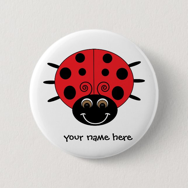 Badge Rond 5 Cm Bouton personnalisé de coccinelle (Devant)
