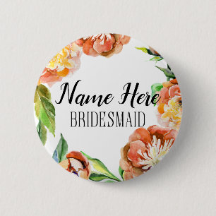 Badge Rond 5 Cm Bouton personnalisé de demoiselle d'honneur