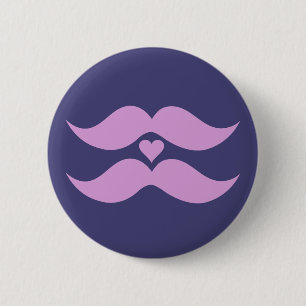 Badge Rond 5 Cm Bouton personnalisé de Moustaches roses