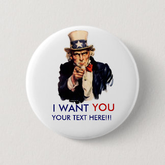 Badge Rond 5 Cm Bouton personnalisé d'Oncle Sam