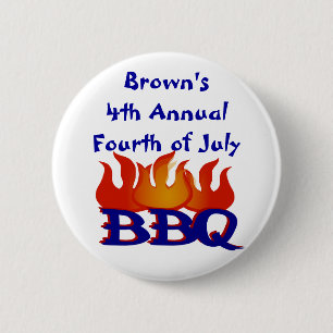 Badge Rond 5 Cm Bouton Personnalisé du 4 juillet du BBQ Party