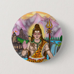 Badge Rond 5 Cm Bouton personnalisé du dieu hindou spirituel Lord