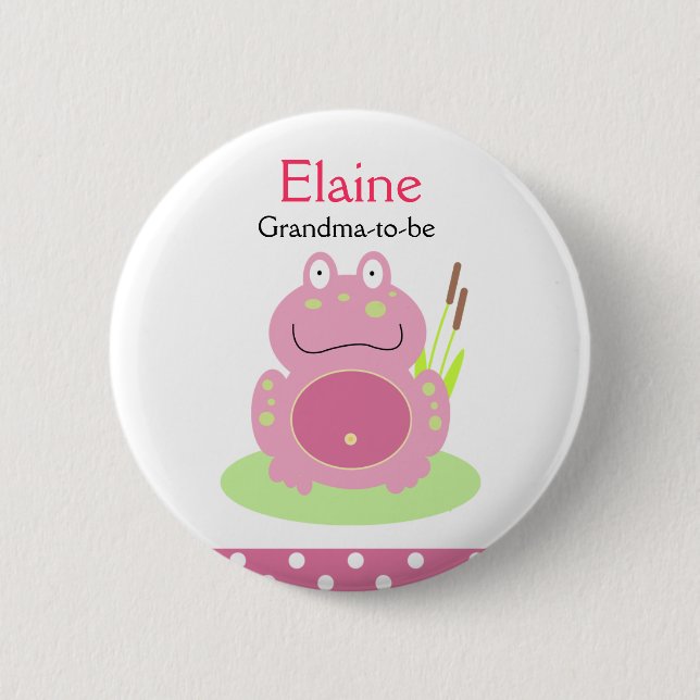 Badge Rond 5 Cm Bouton personnalisé FIONA the PINK FROG NAME (Devant)