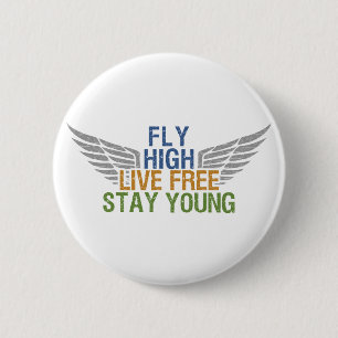 Badge Rond 5 Cm Bouton personnalisé FLY HIGH