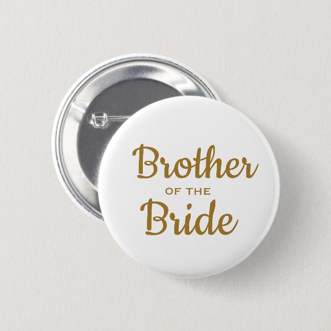 Badge Rond 5 Cm Bouton personnalisé Frère du Mariage de mariée (Devant & derrière)